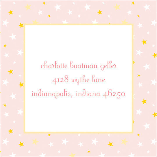 Pink Twinkle Stars Address Labels